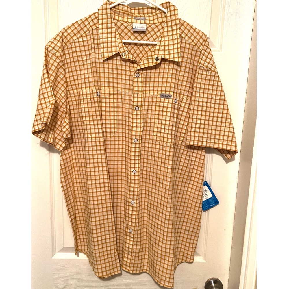 Columbia Mens Button-up S/S Shirt AM0350-790 Sz 2XL Fishing New